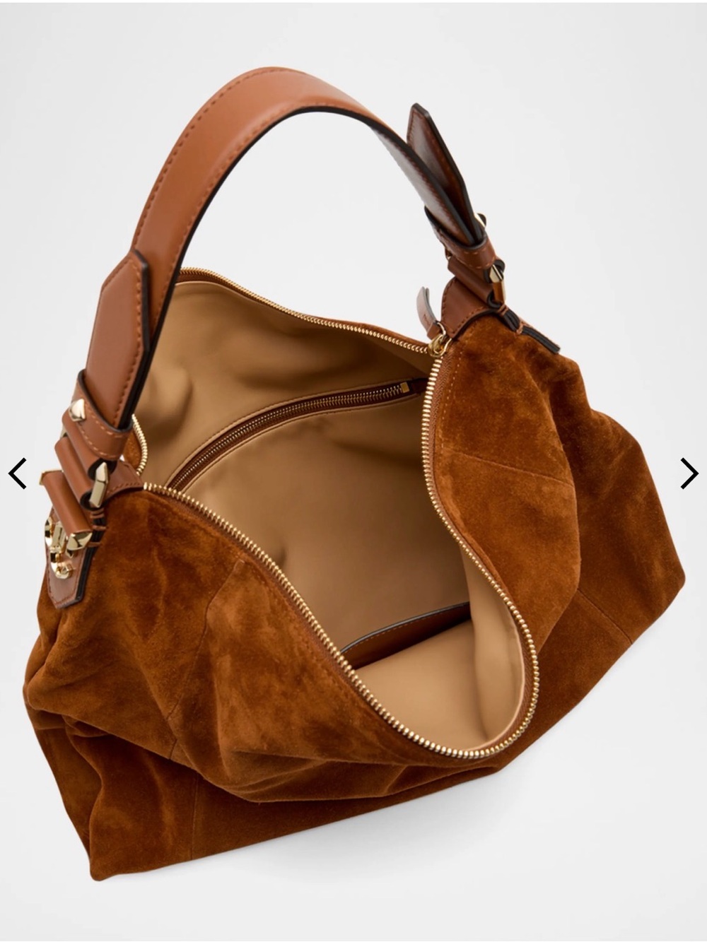 Jimmy Choo Suede Hobo in Warm Chestnut - Picture 3 of 5